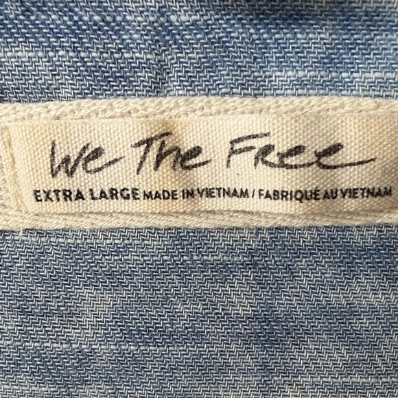 We The Free Blue Button Down Shirt - Picture 2 of 2